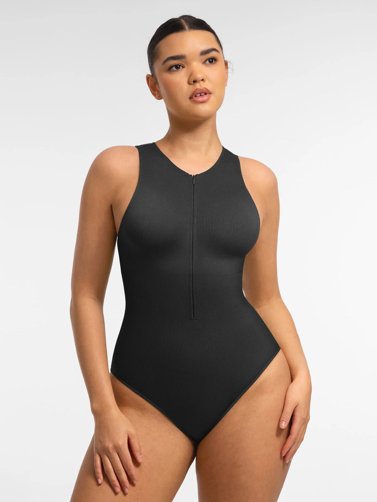 Feelingirl Tummy-Shaping Seamless Zipper Bodysuit
