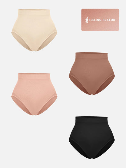 Feelingirl Seamless Tummy Control Antibacterial Peach Hip Brief Bundle