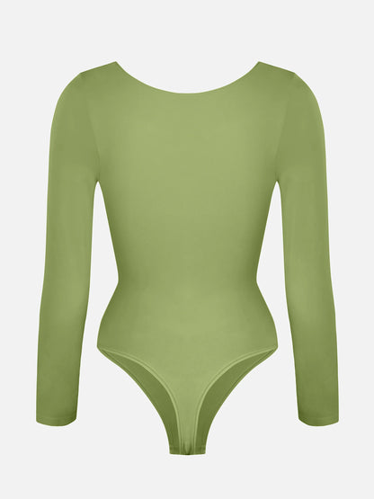 Feelingirl Seamless Long Sleeve Tummy Control Thong Bodysuit