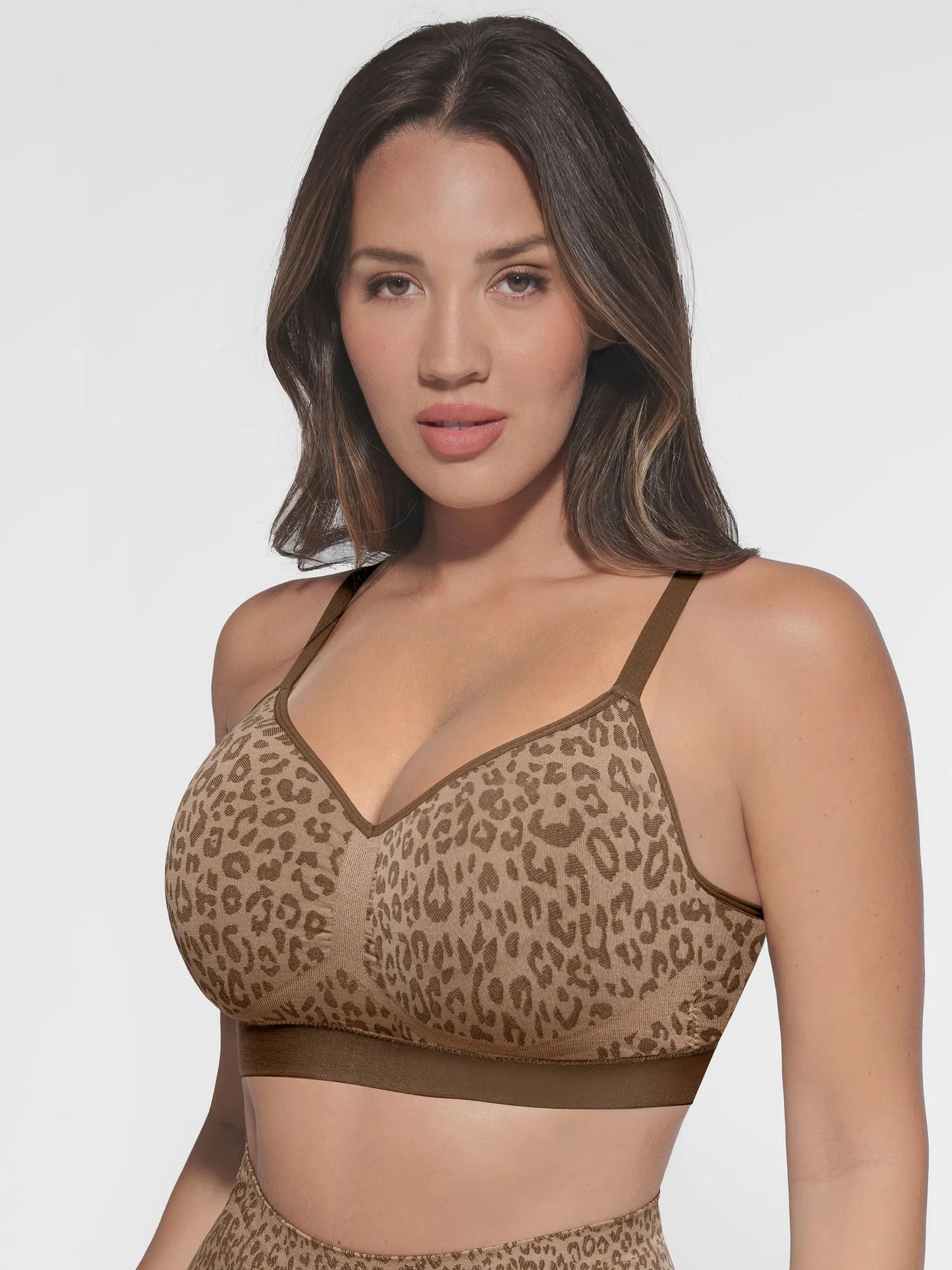 Feelingirl Leopard Print Wireless Push-Up Bra