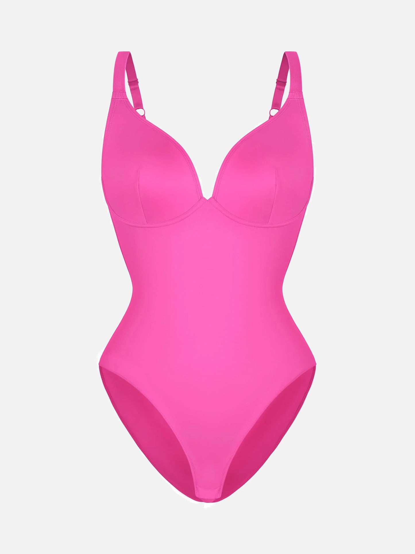 Feelingirl V Neck Adjustable Straps Tummy Control  Bodysuit