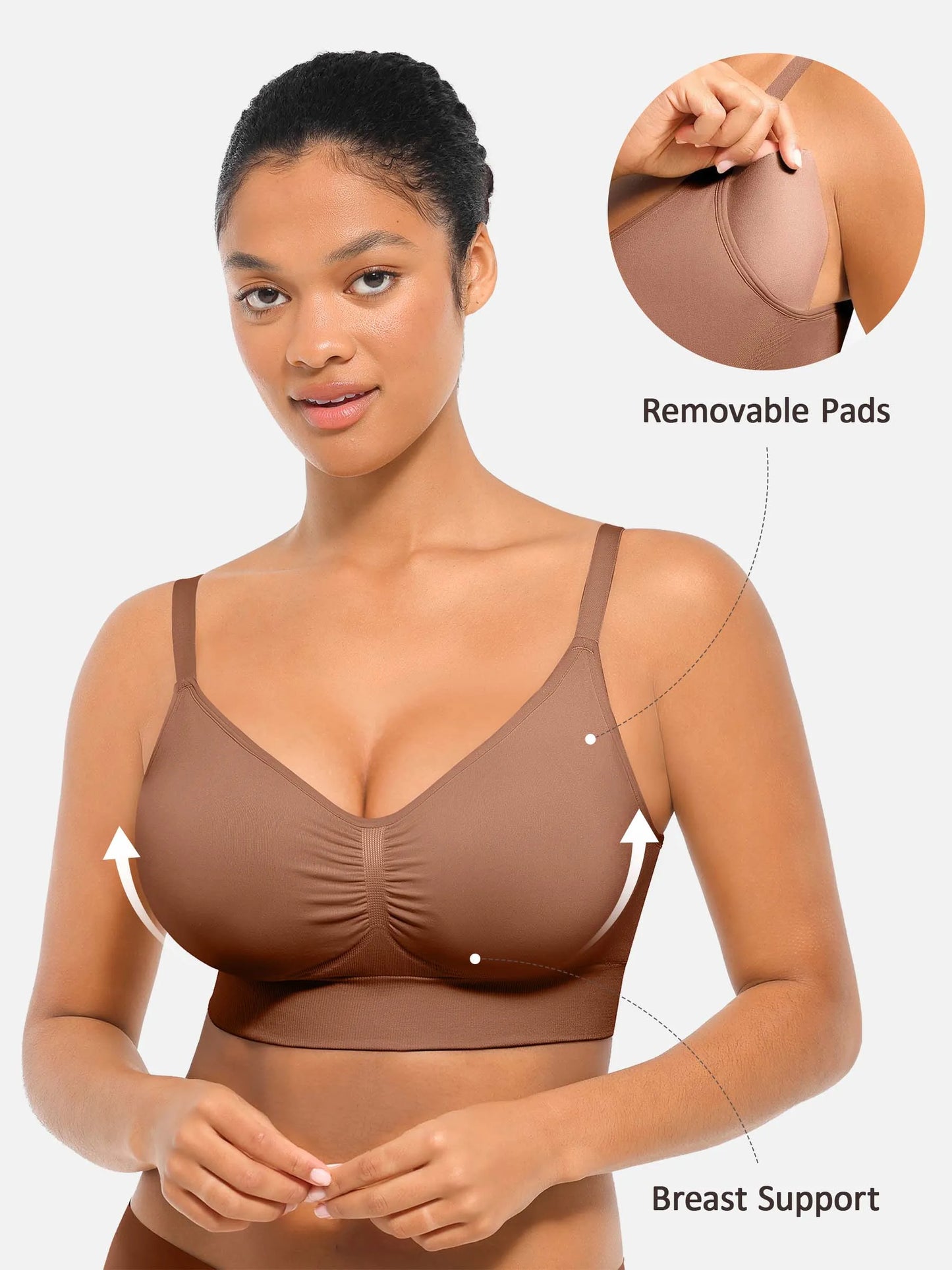 Feelingirl Seamless Everyday Bra with Built-In Soft Padding Bundle