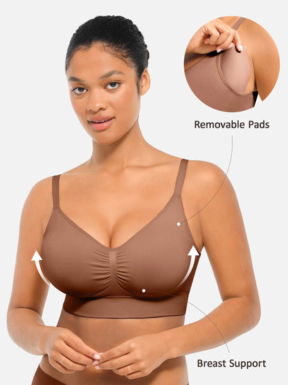Feelingirl Seamless Everyday Bra with Built-In Soft Padding Bundle