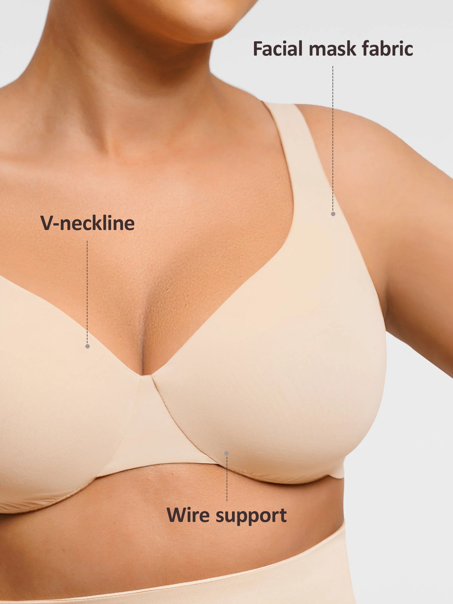 Feelingirl Adjustable Deep V-Neck Underwire Bra