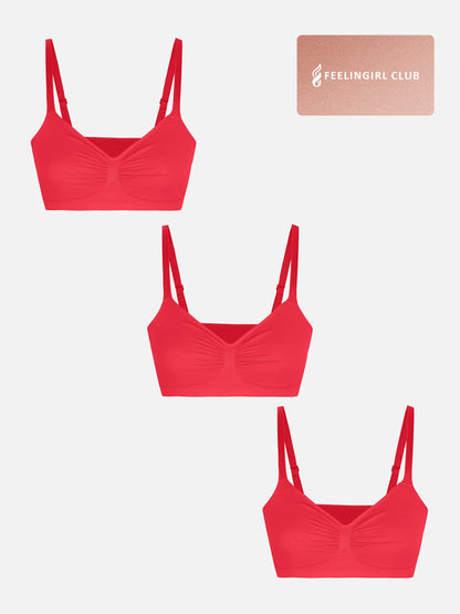 Feelingirl 3-Pack Seamless Smooth Wireless Bra Bundle