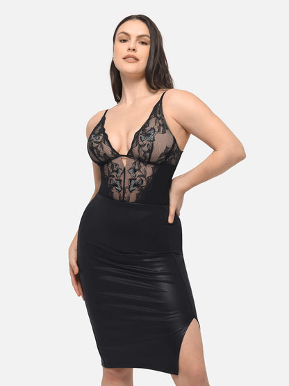 Feelingirl Lace Shapewear Thong Shaping Bodysuit