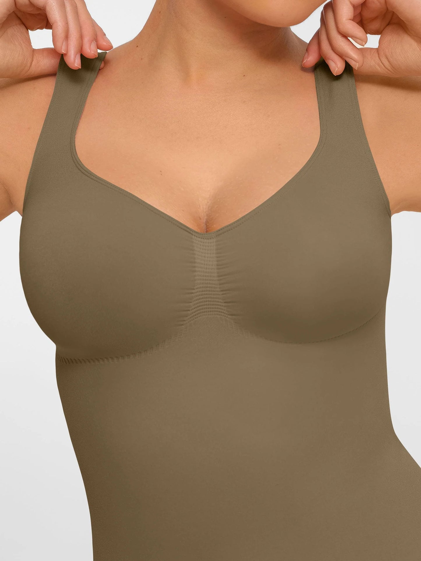 Feelingirl Tummy Control Seamless Wide Strap Bodysuit