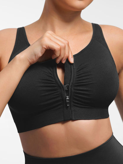 Feelingirl Seamless Front-Opening Zipper Bra