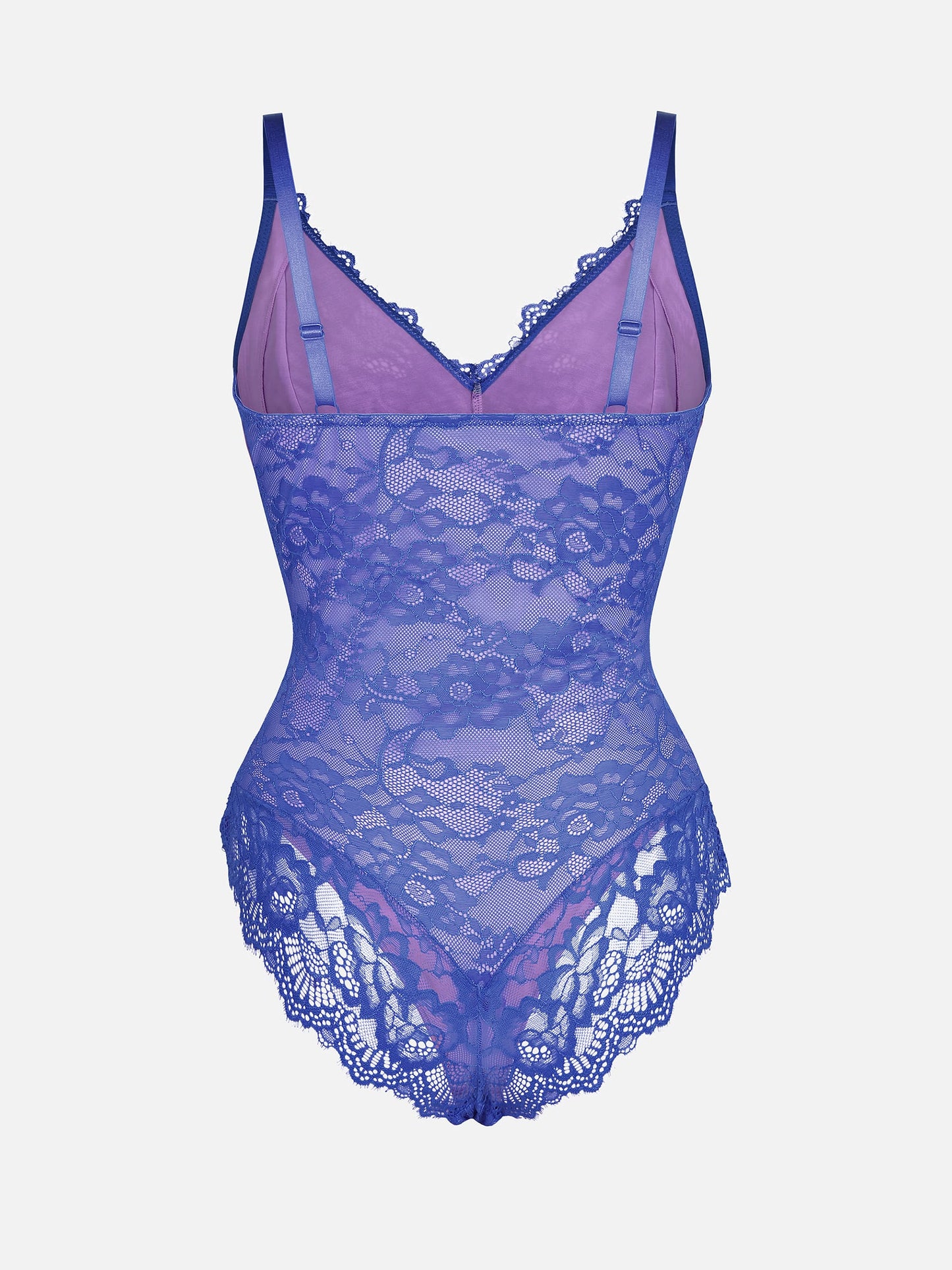 Feelingirl Lace V Neck Full Thong Bodysuit
