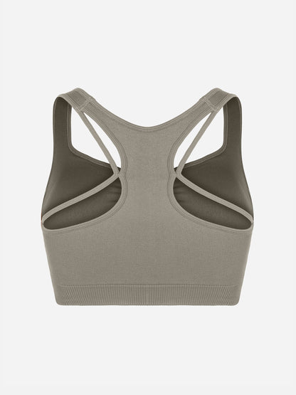 Feelingirl Seamless Racerback Sports Bra with Removable Pads and Support Fit