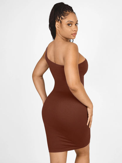 Feelingirl One-Shoulder Shaper Dress with Built-In Bra