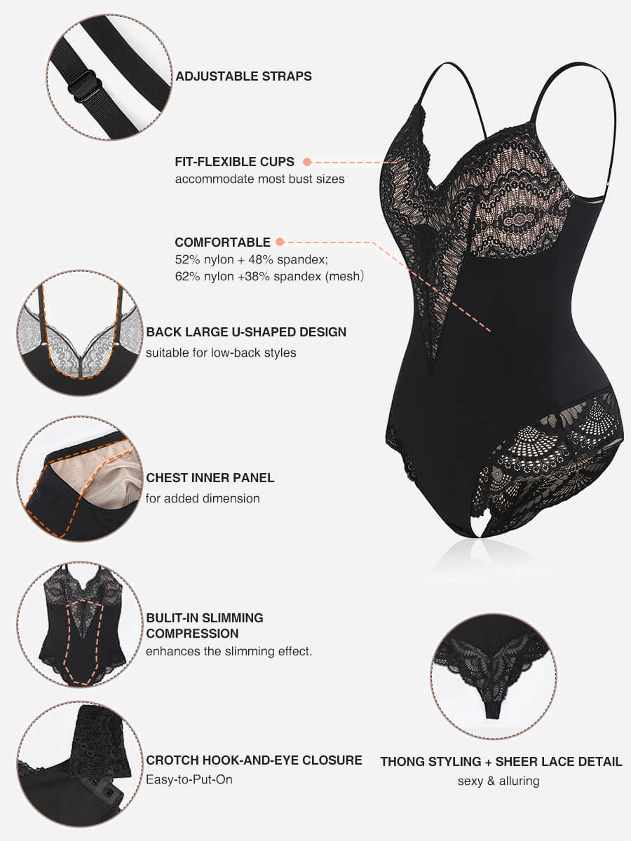 Feelingirl Low-back Ultra-versatile Lace Bodysuit