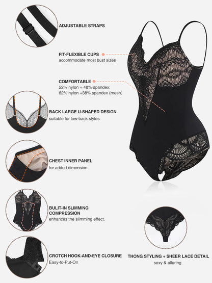 Feelingirl Low-back Ultra-versatile Lace Bodysuit