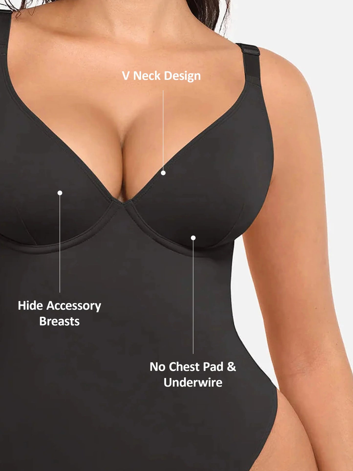 Feelingirl V Neck Tummy Control Bodysuit