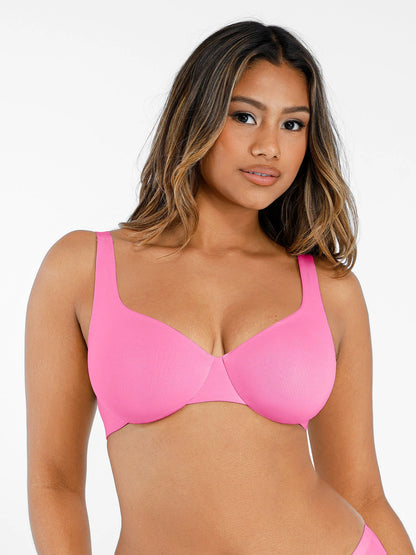 Feelingirl Underwire Adjustable Deep V-neck Bra