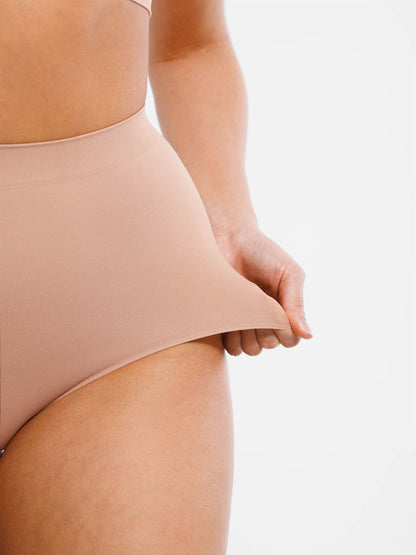 Feelingirl Seamless Tummy Control Antibacterial Peach Hip Brief Bundle