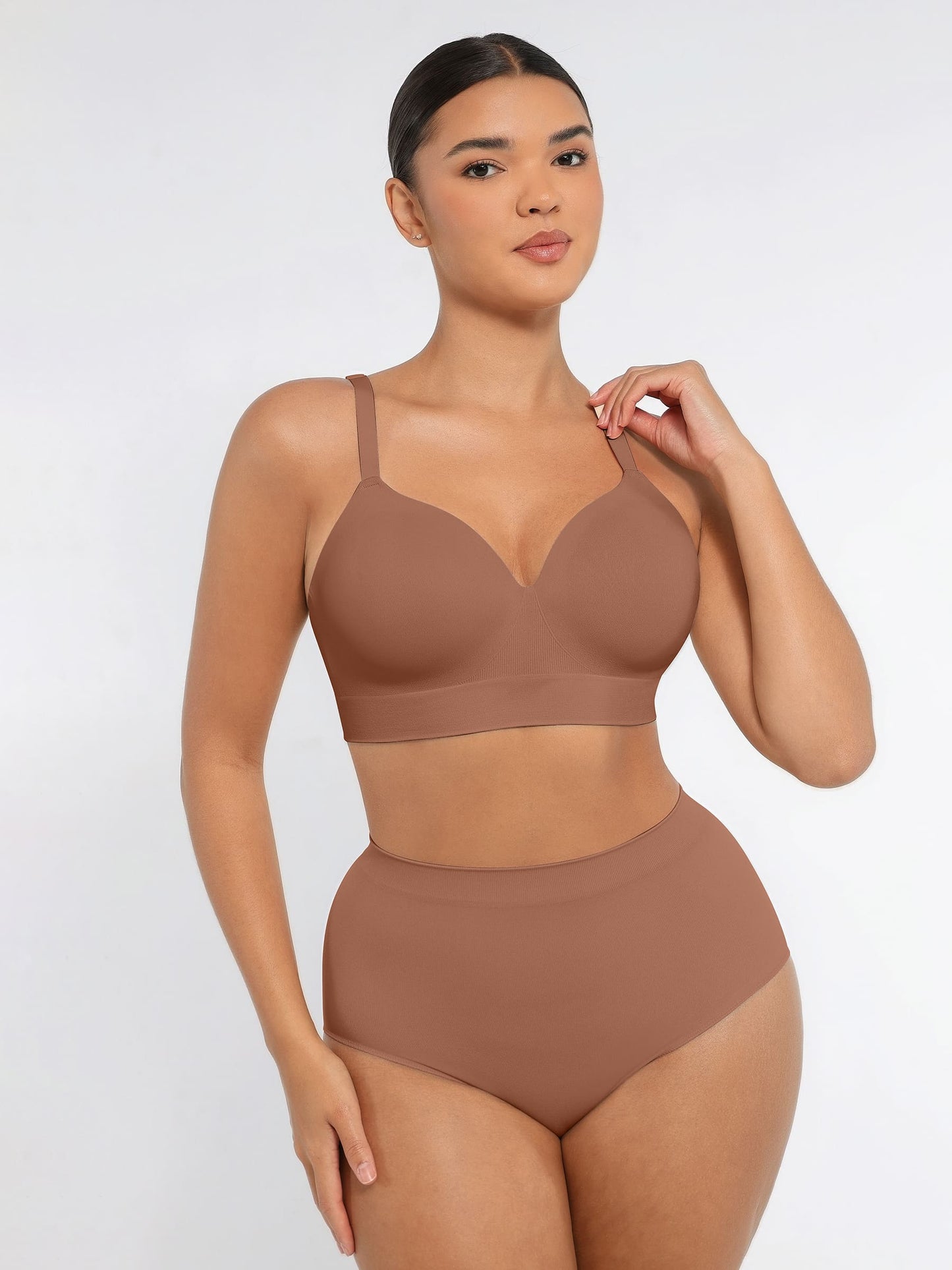 Feelingirl Wireless Push-Up Bra & Seamless Tummy Control Brief Set