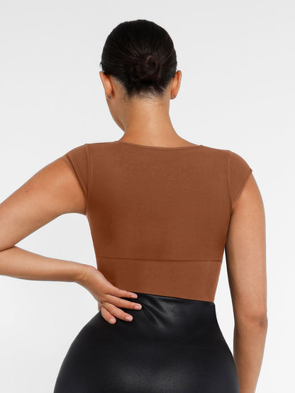 Feelingirl Bodysuit Tummy Control Shapewear Body Shaper Jumpsuit Top Going Out Shirt