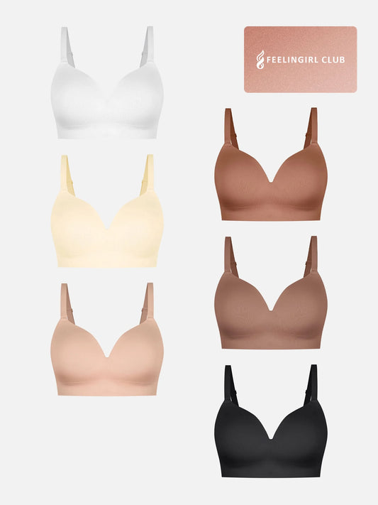 Feelingirl Wireless Push-Up Seamless Comfort Full Coverage Bra Bundle
