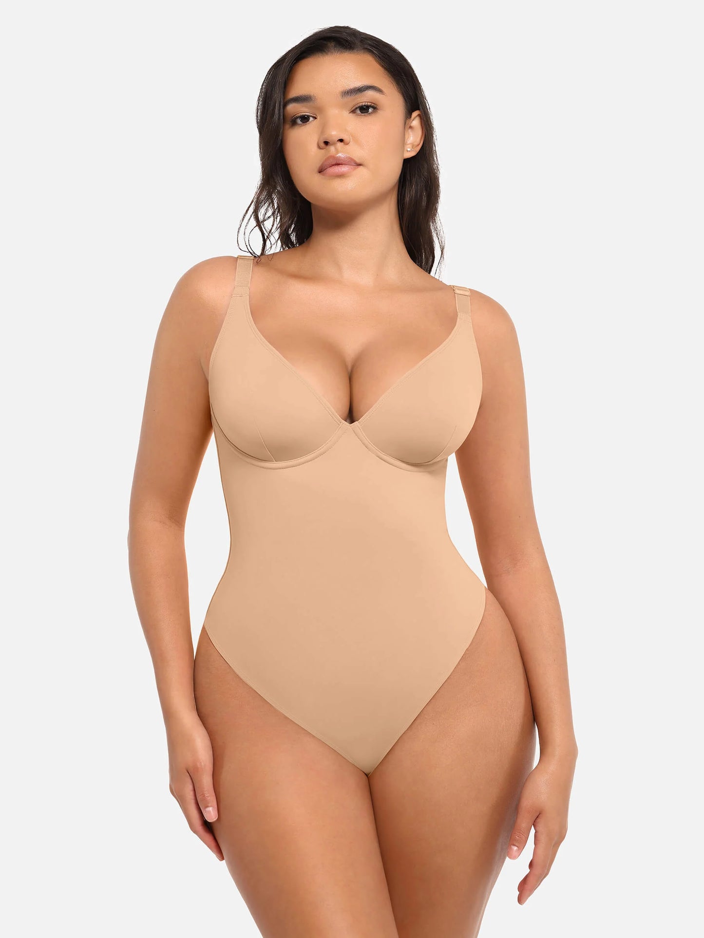 Feelingirl Deep V Neck Tummy Control Shapewear Bodysuit