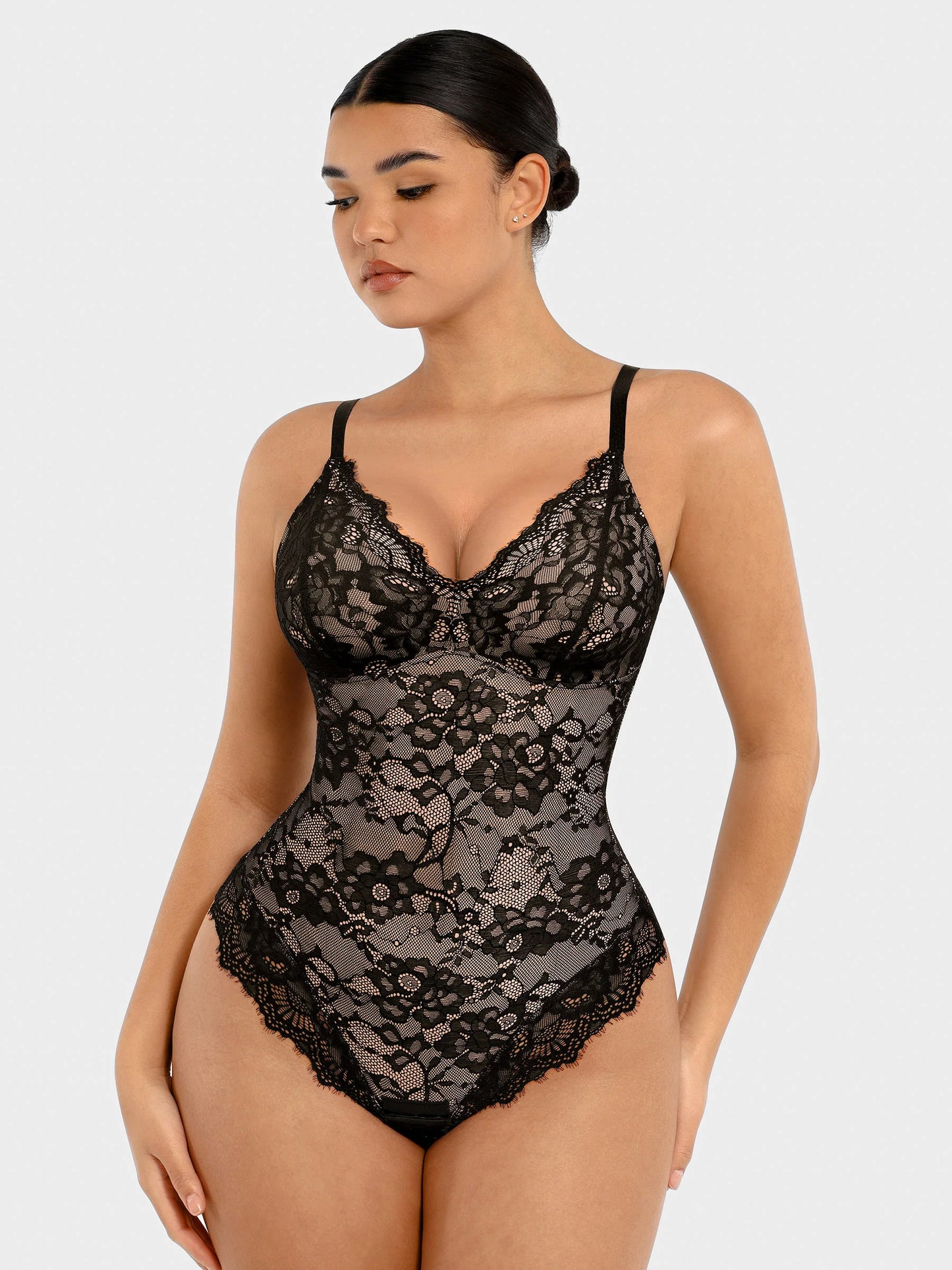 Feelingirl Lace V Neck Full Bodysuit Underwear [BOGO]