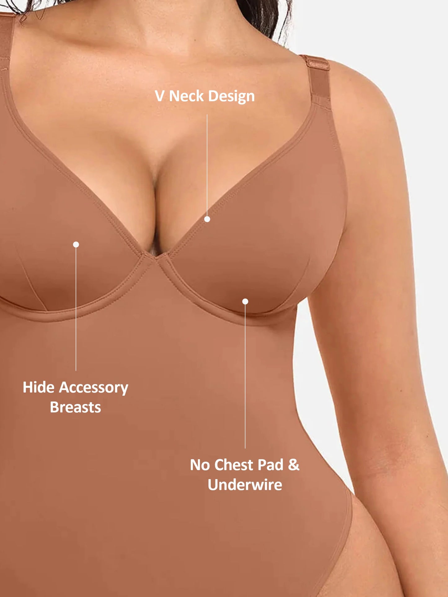 Feelingirl V Neck Tummy Control Bodysuit