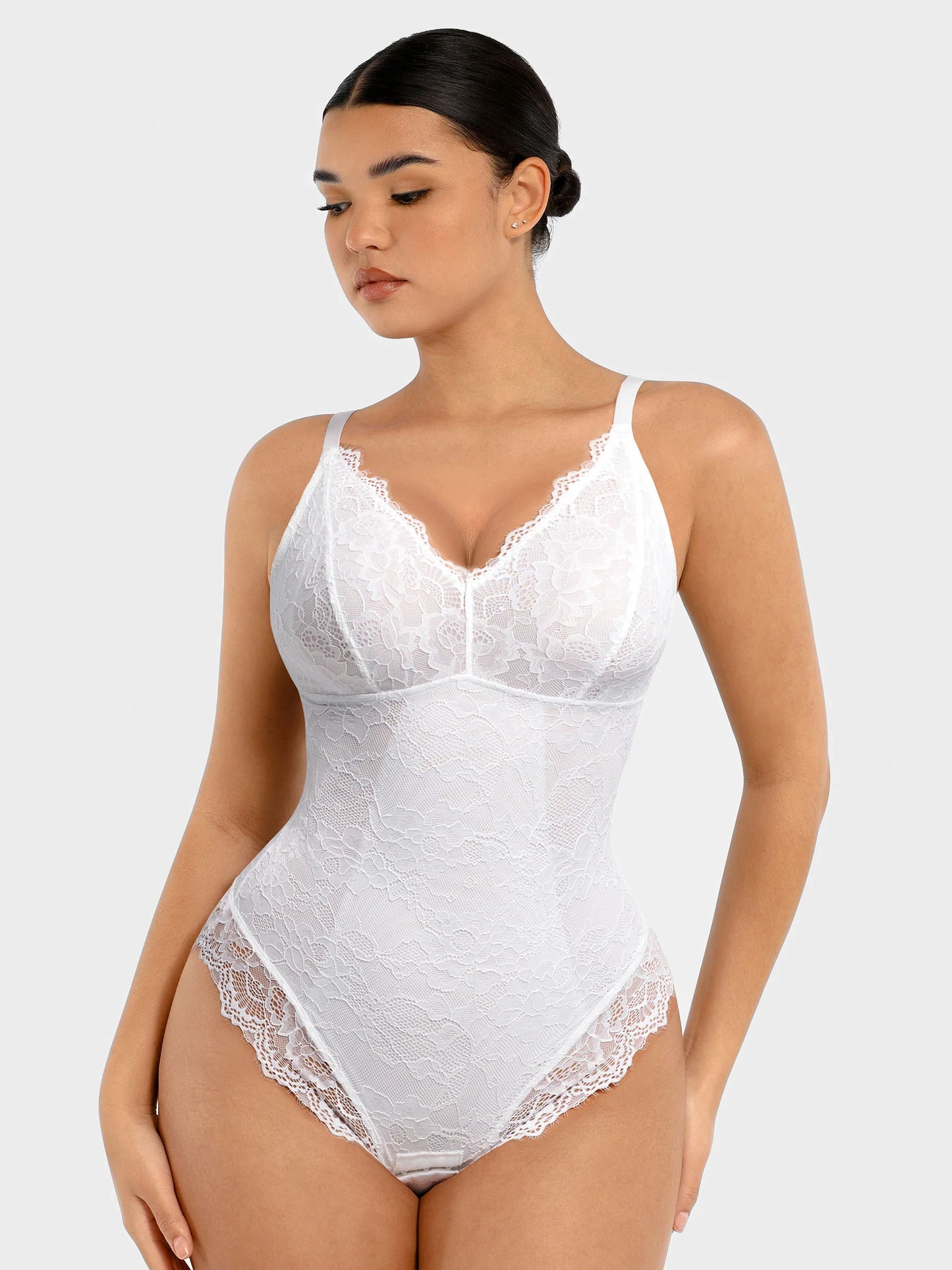Feelingirl Lace V Neck Full Bodysuit Underwear [BOGO]