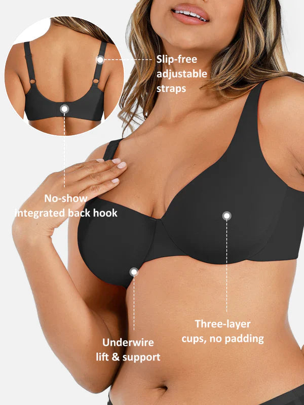 Feelingirl Underwire Adjustable Deep V-neck Bra Bundle