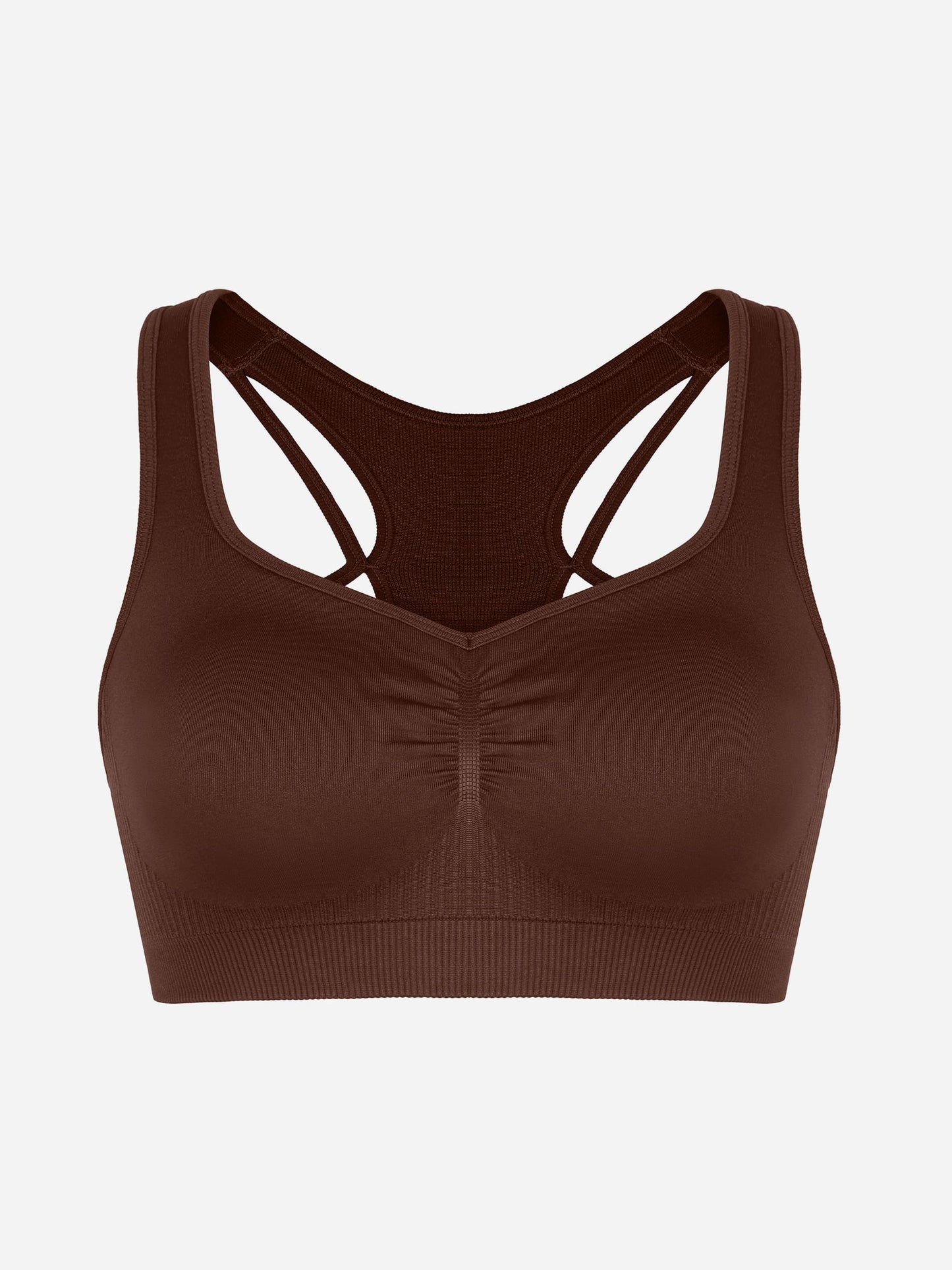 Feelingirl Seamless Racerback Sports Bra with Removable Pads and Support Fit