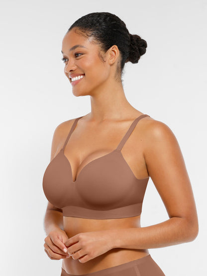 Feelingirl Wireless Seamless Push-Up V-neck Bra