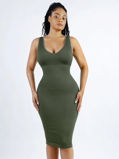 Feelingirl Seamless Eco-Friendly V-Neck Shaping Dress with Removable Pads