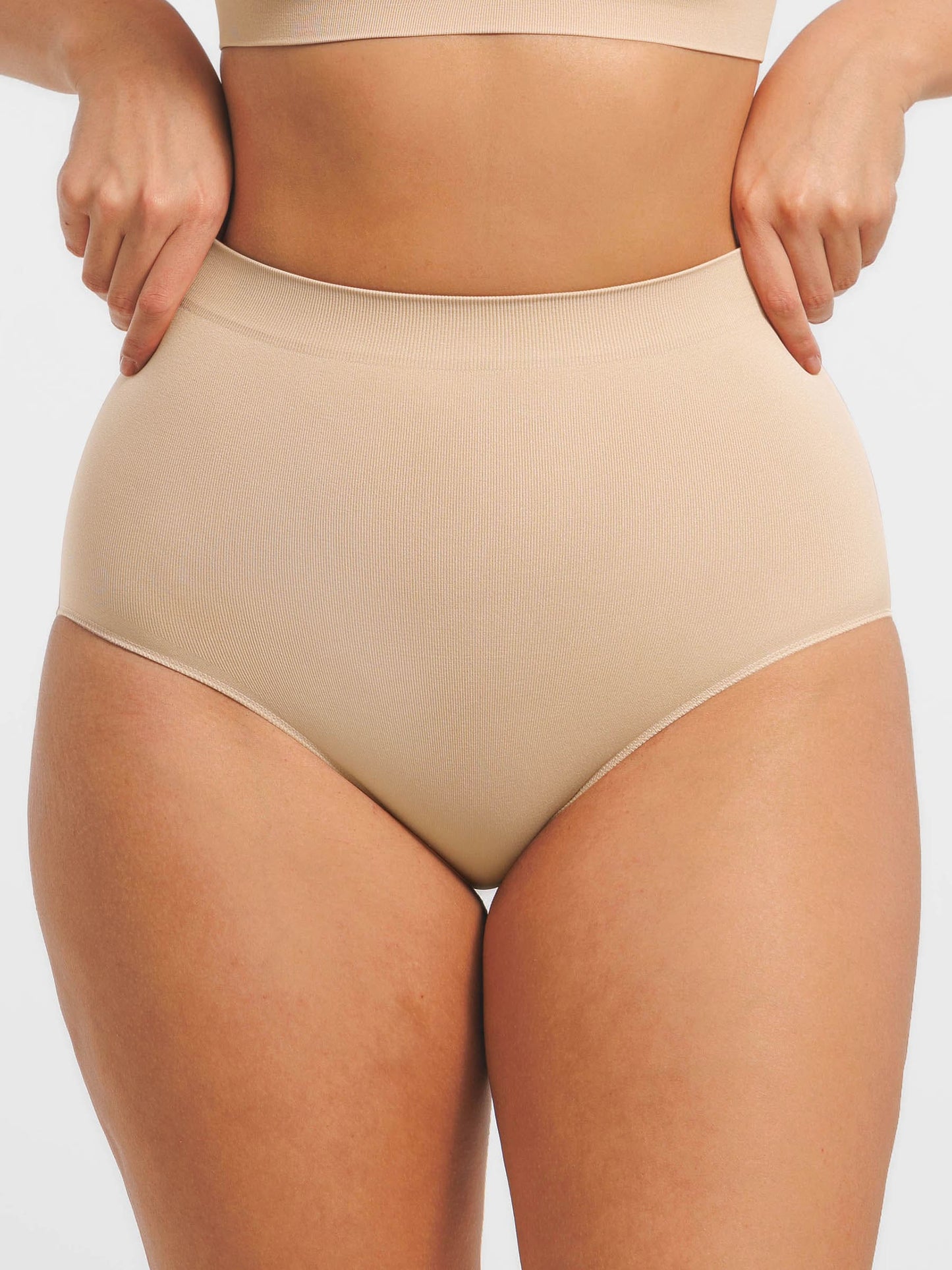 Feelingirl Seamless Tummy Control Antibacterial Peach Hip Brief Bundle