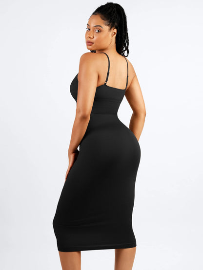 Feelingirl Seamless Shaping Slip Dress with Built-In Bra and Adjustable Straps