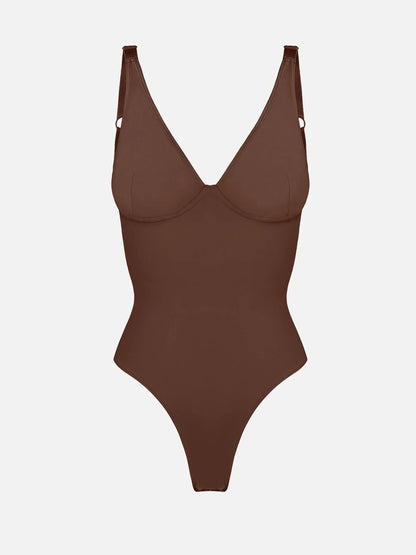 Feelingirl Deep V Neck Tummy Control Shapewear Bodysuit