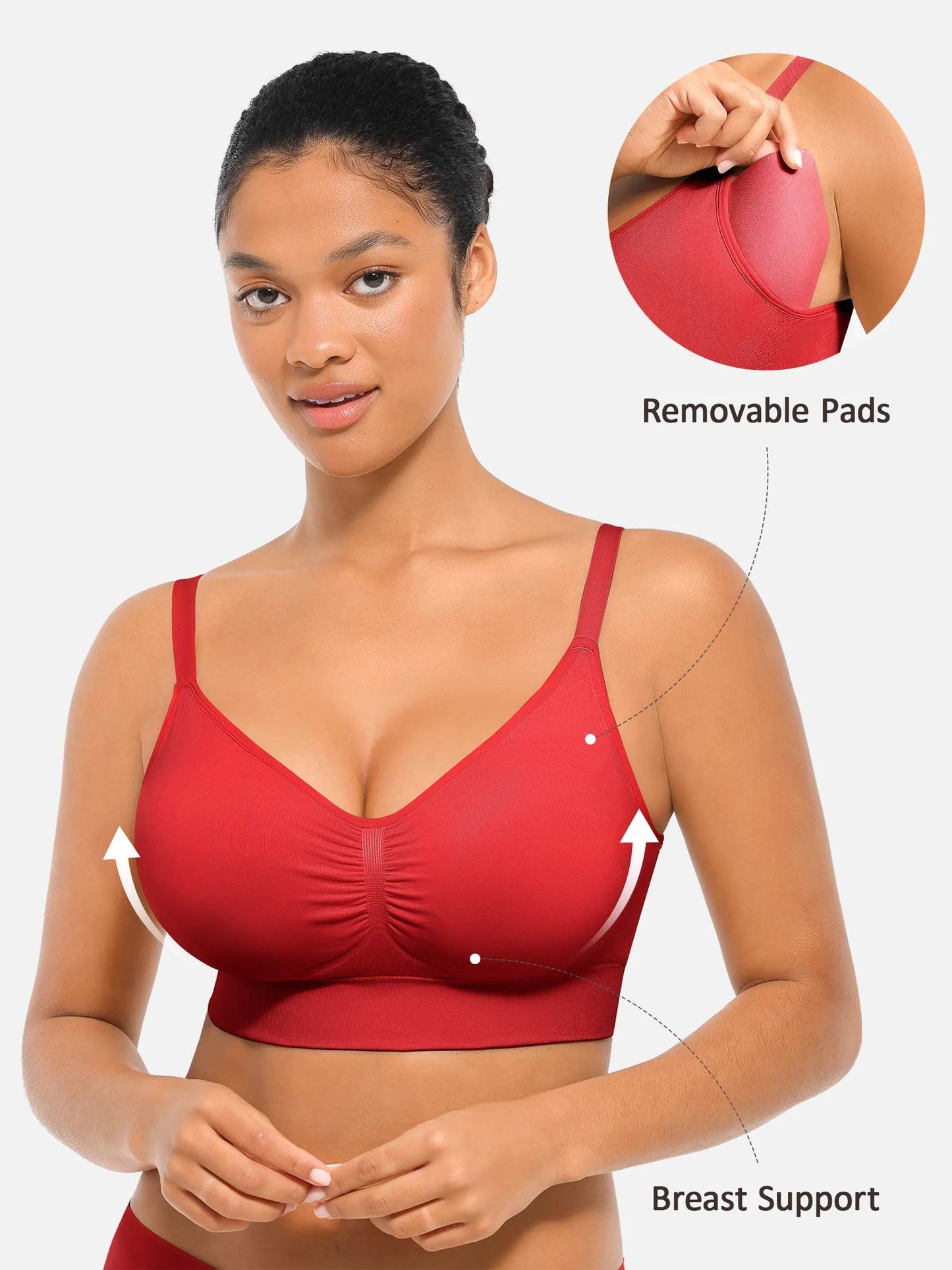 Feelingirl Seamless Everyday Bra with Built-In Soft Padding Bundle