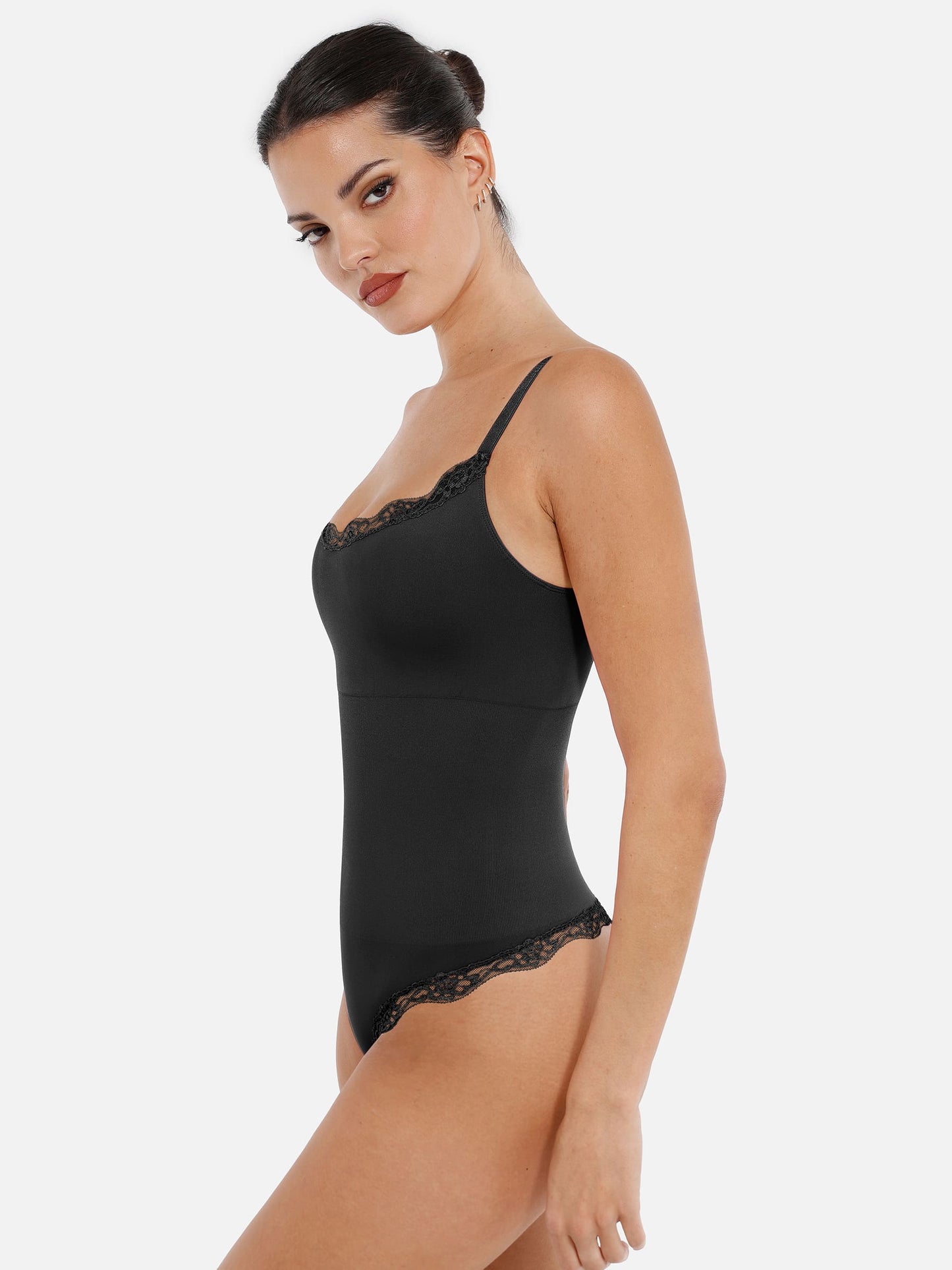 Feelingirl Lace Tight-Fit Seamless Thong Shapewear Bodysuit