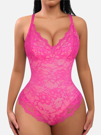 Feelingirl Lace V Neck Full Bodysuit Underwear [BOGO]