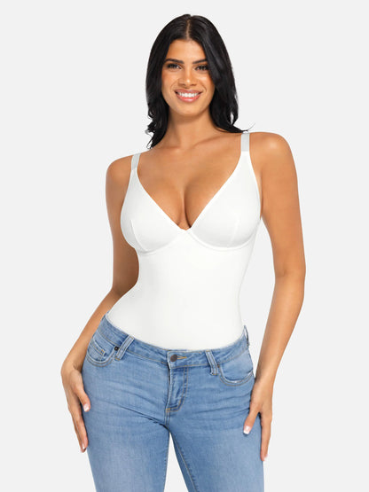 Feelingirl V Neck Tummy Control Bodysuit
