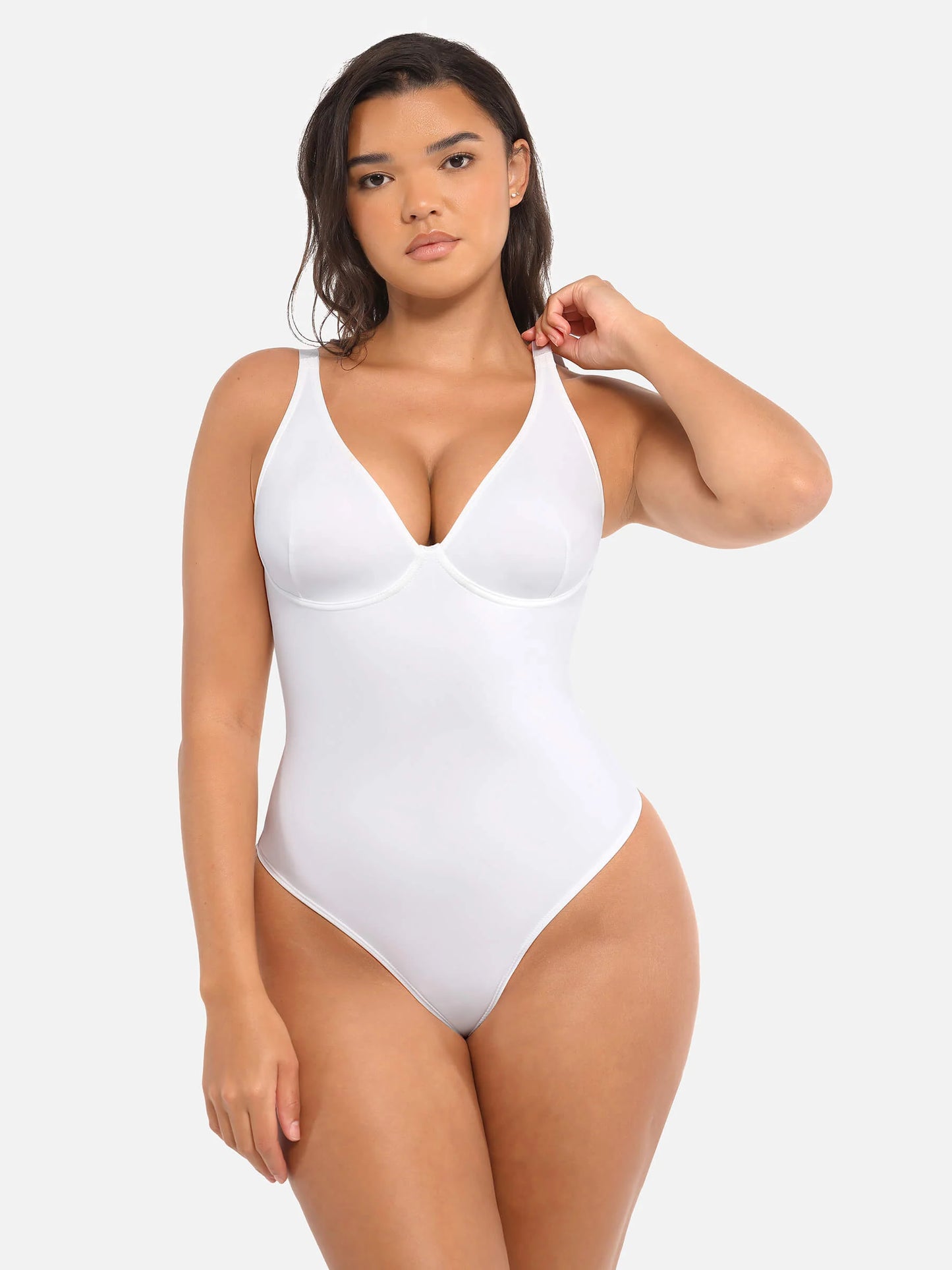 Feelingirl Deep V Neck Tummy Control Shapewear Bodysuit