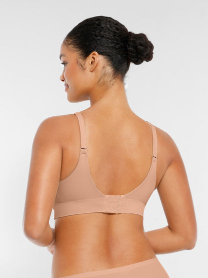 Feelingirl Wireless Seamless Push-Up V-neck Bra