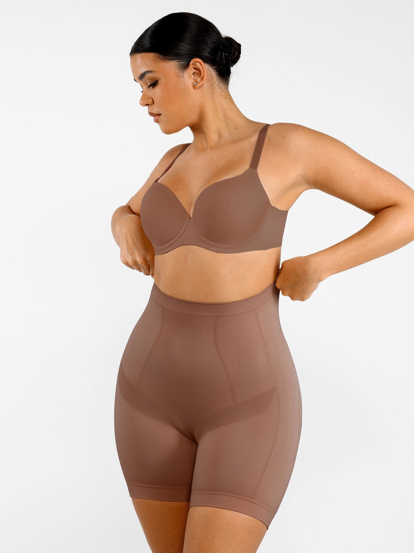 Feelingirl Seamless Comfort Mid Waist Tummy Control Panties Shaping Shorts