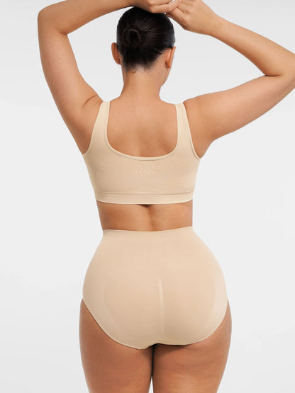 Feelingirl Seamless Wide Straps Bra  & Seamless Tummy Control Brief Set