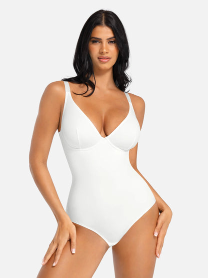 Feelingirl V Neck Tummy Control Bodysuit