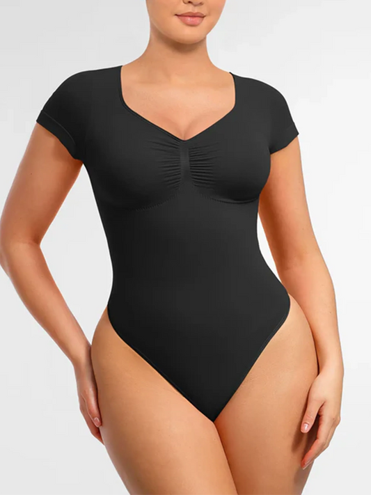 Feelingirl Tummy Control Seamless Short-Sleeve Bodysuit