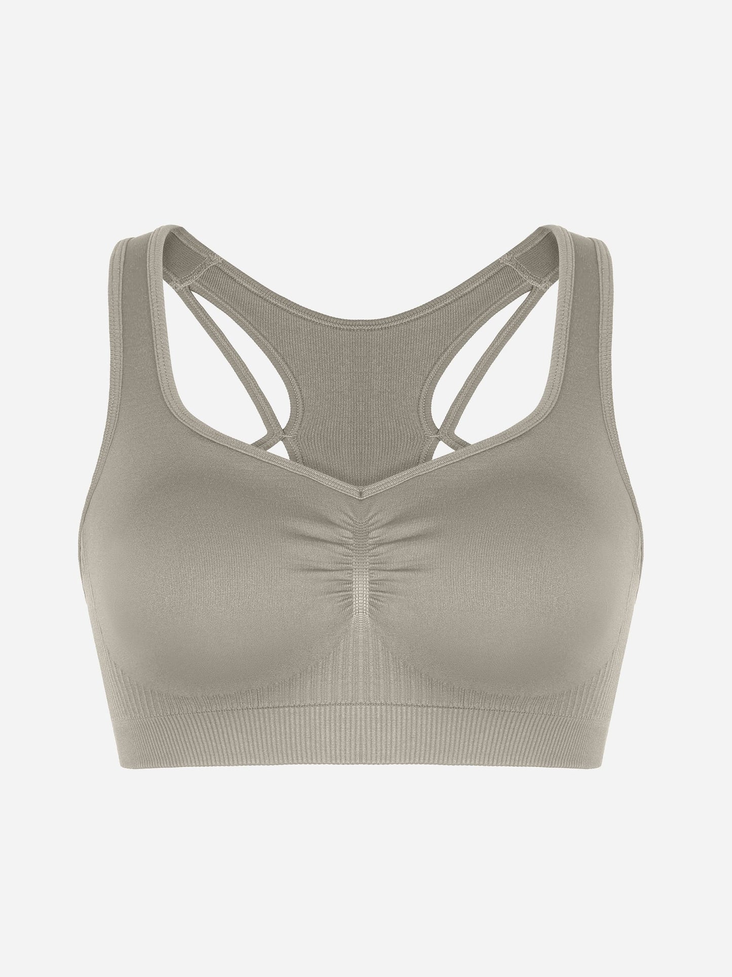 Feelingirl Seamless Racerback Sports Bra with Removable Pads and Support Fit
