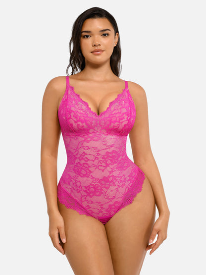 Feelingirl 2-Pack Lace V Neck Full Bodysuit Bundle