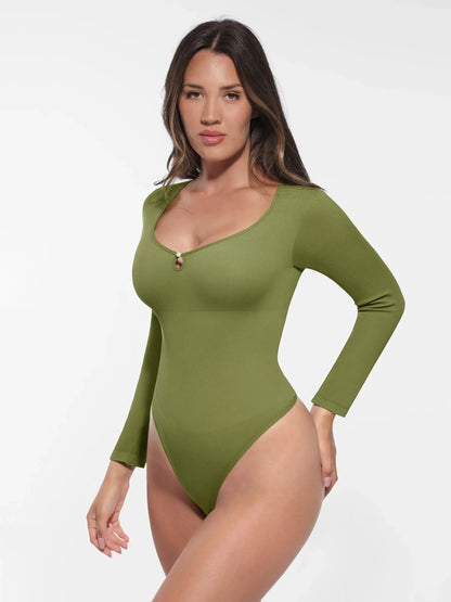 Feelingirl Seamless Ribbed Bodysuit