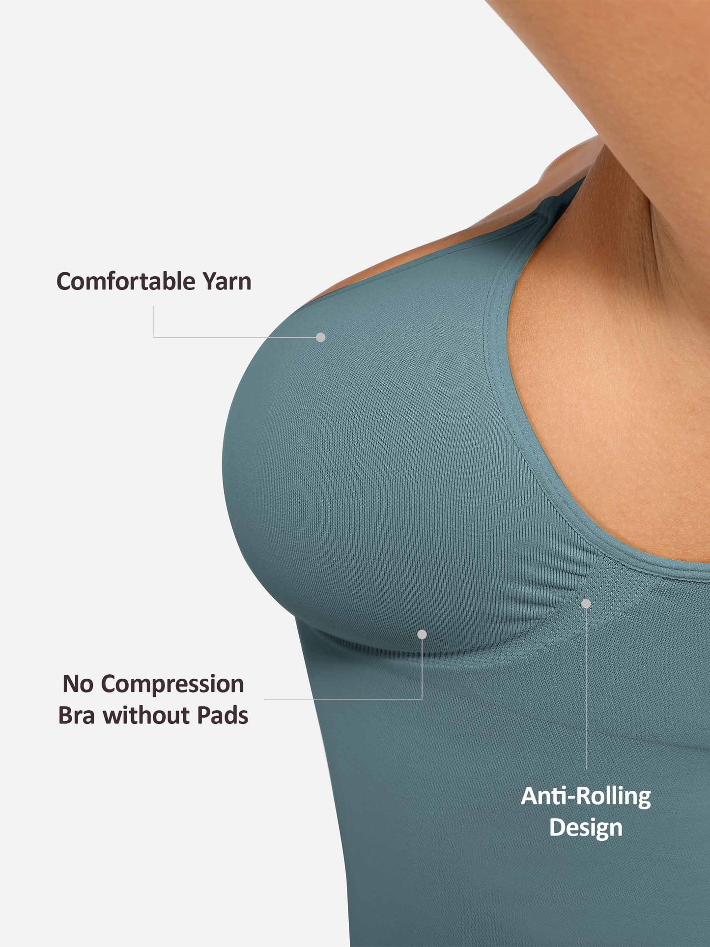 Feelingirl Second Skin Bust Support Tummy Control Shaping Tank Top