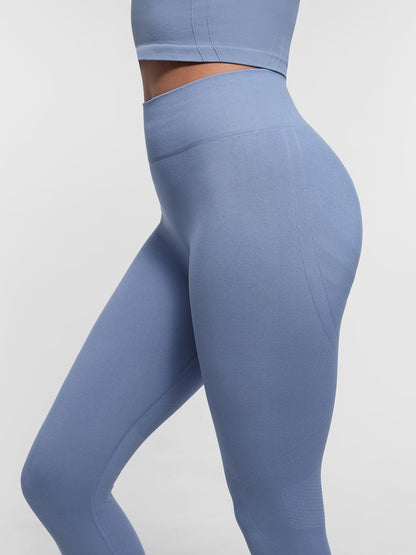 Feelingirl Seamless High Waist Yoga Leggings for Women with Double Layer Waistband