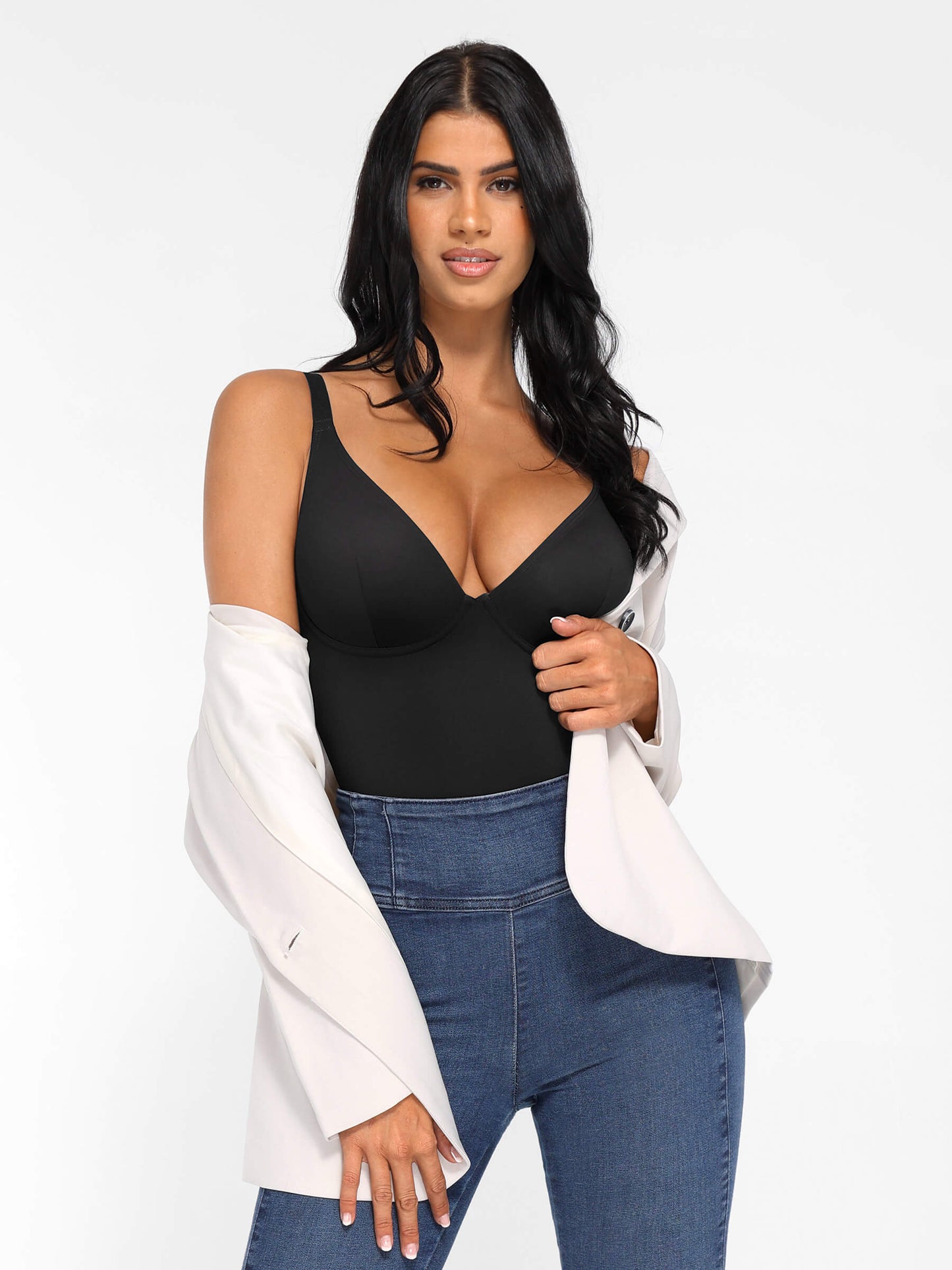 Feelingirl V Neck Tummy Control Bodysuit